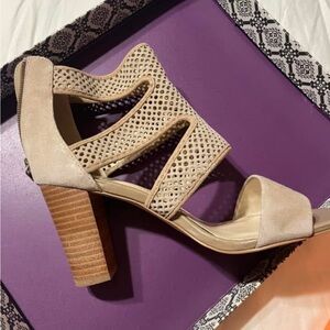 Suede open toe shoes